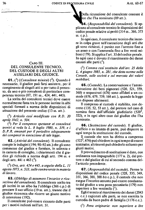 codice di procedura civile art. 64